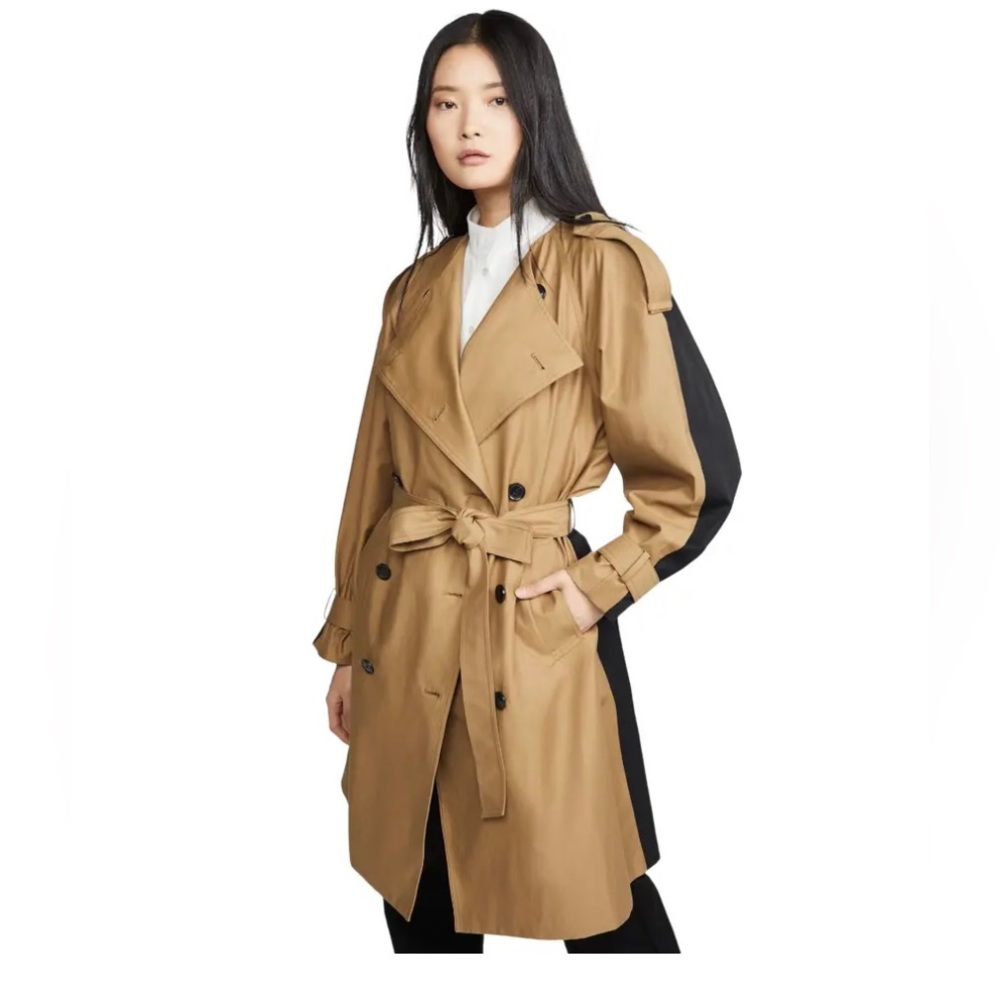 FRAME colorblock trench coat XL